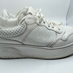 Gucci White Leather Women's Platform Sneakers